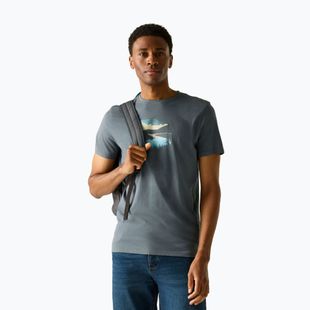 Pánske trekingové tričko REGATTA Breezed dark storm