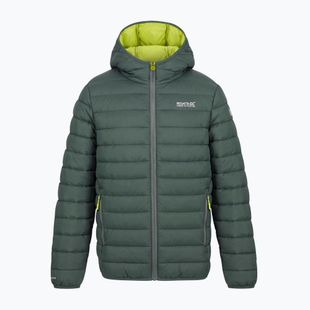 Detská páperová bunda REGATTA Hooded Marizion dark forest green/wild lime