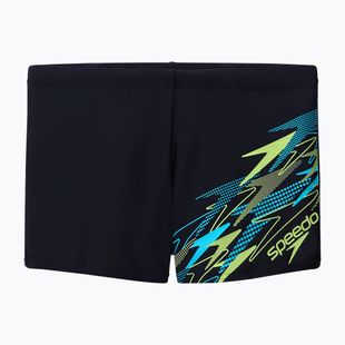 Pánske plavecké boxerky Speedo Medley Logo Aquashort anthracite/hyper teal