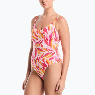Dámske jednodielne plavky Nike V-Neck desert pink
