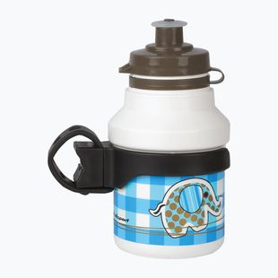 Cyklistická fľaša Polisport Elephant 350 ml Junior + košík biela / viacfarebná