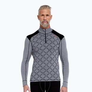 Pánska termo mikina Dovre Half Zip Jacquard grey