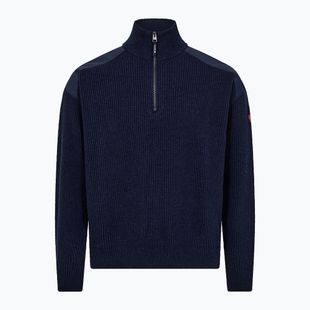 Pánsky sveter Dovre Ribbed Knit Half Zip navy