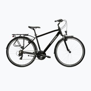 Pánsky trekingový bicykel KROSS Trans 1.0 black/silver/gloss