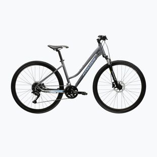 Dámsky crossový bicykel KROSS Evado 5.0 In grey/blue/gloss