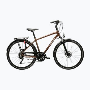Pánsky trekingový bicykel KROSS Trans 5.0 brown/silver/gloss