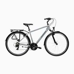 Pánsky trekingový bicykel KROSS Trans 1.0 grey/black/gloss