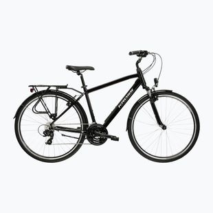 Pánsky trekingový bicykel KROSS Trans 1.0 black/silver/gloss