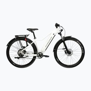 Dámsky elektrický bicykel KROSS Influx Hyb 5.0 W 27.5 el. 800 Wh silver/blue/gloss