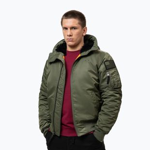 Pánska bunda Pitbull Sherpa Hooded Bomber olive