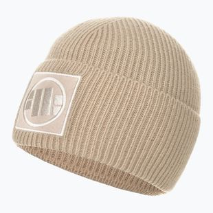 Pánska zimná čiapka Pitbull Beanie Logo Single Layer Cuff sand