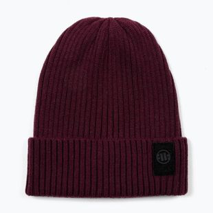 Zimná čiapka Pitbull Beanie Velcro Logo burgundy