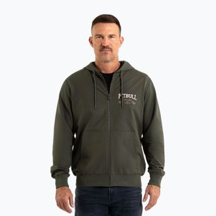 Pánska mikina Pitbull Troublemaker Hooded Zip Sweatshirt old green