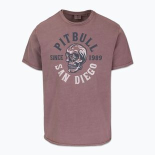 Pánske tričko Pitbull Shkull Logo dusty burgundy