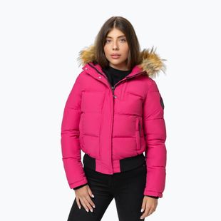 Dámska zimná bunda Pitbull Azalea Quilted Hooded raspberry red