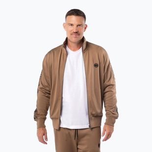 Pánska mikina Pitbull Trackjacket Tape Logo Terry Group coyote brown