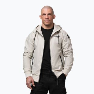 Pánska bunda Pitbull Athletic Logo Nylon Hooded light sand