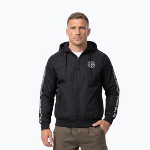 Pánska bunda Pitbull Athletic Tape Nylon Hooded black
