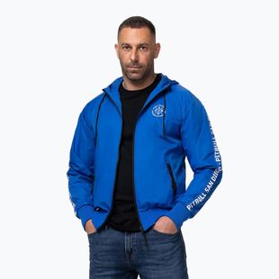 Pánska bunda Pitbull Athletic Tape Nylon Hooded electric blue