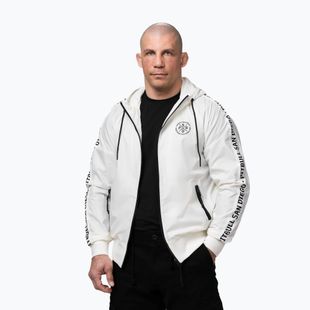 Pánska bunda Pitbull Athletic Tape Nylon Hooded off white