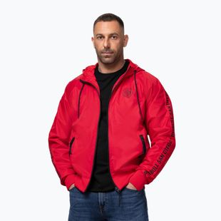 Pánska bunda Pitbull Athletic Tape Nylon Hooded red