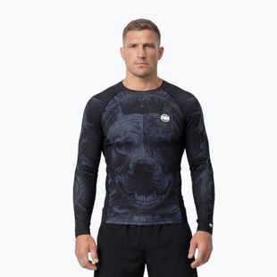 Pánsky rashguard s dlhým rukávom Pitbull World Rashguard black