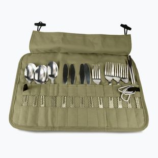 Súprava príborov OFFLANDER Camping Cutlery Set with Case green
