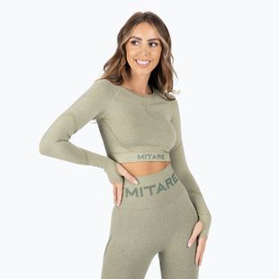 Dámsky tréningový top s dlhým rukávom MITARE Push Up Max Crop Top green K084