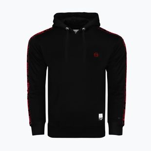 Pánska mikina Octagon Stripe Hoodie black/red