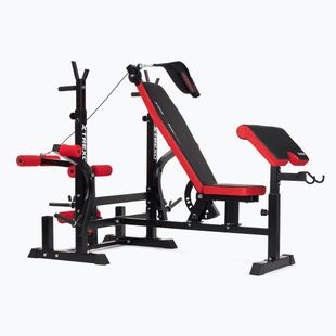 Posilňovacia lavica XTREXO BenchFit Max so stojanom a bicepsovým pultom black