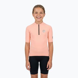 Detský cyklistický dres ATTABO TEVRA JR krátky zips ružový