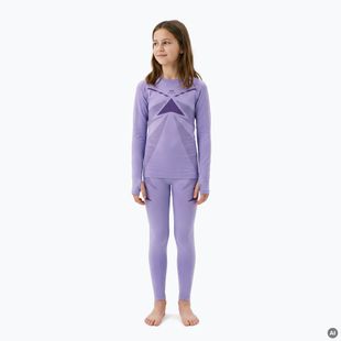 Komplet termoregulačnej bielizne pre deti KADVA ALPINESTEP THERMO LIGHT PLUS bezšvový fialový