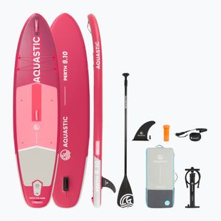 Súprava doska SUP nafukovacia AQUASTIC Perth 9'10" pink