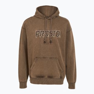 Pánska mikina PROSTO Checked Hoodie dark brown
