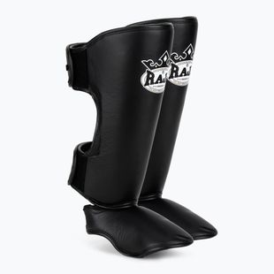 Chrániče holení a chodidiel RAJA BOXING Lightweight Shin Guards Genuine Leather black
