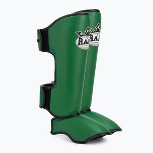 Chrániče holení a chodidiel RAJA BOXING Lightweight Shin Guards Genuine Leather dark green