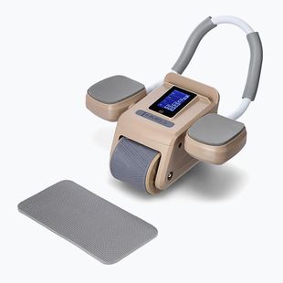 Automatické koliesko na cvičenie brušných svalov s displejom HMS KA08 hnedé