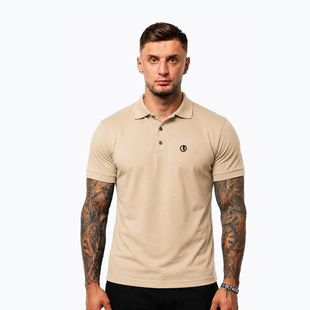 Pánske polo tričko Octagon Legion Small Logo 3D Polo beige