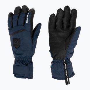 Pánske lyžiarske rukavice Viking Lars Ski navy/black kožené