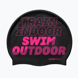 Plavecká čiapka BuddySwim TSO Silicone black / pink