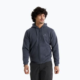 Pánska trekingová flísová mikina Arc'teryx Emblem Fleece Full-Zip Hoody dark stratus