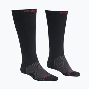 Hokejové ponožky CCM Compression Knee black/red