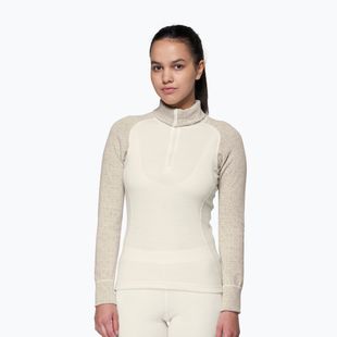 Dámska termo bielizeň Devold Duo Active Merino 205 Zip Neck raw white