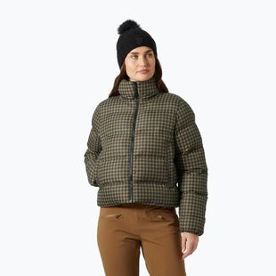 Dámska páperová bunda Helly Hansen Jade Puffer sepia houndstooth aop