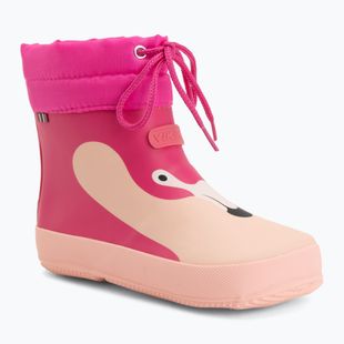 Detské gumáky Viking Alv Barefoot Paw Print light pink/magenta