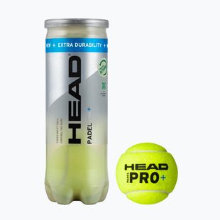 HEAD Padel Pro+ padelové loptičky 3 ks. žlté