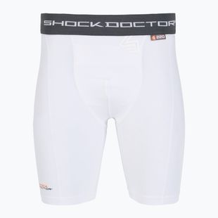 Kompresné šortky s chráničom rozkroku Shock Doctor Compression white