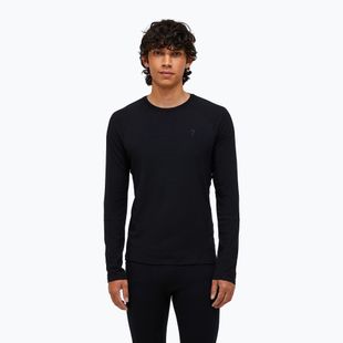 Pánska termoakčná mikina Peak Performance Magic Crew Wool-Blend Baselayer black/black