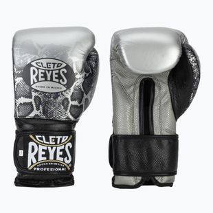 Boxerské rukavice Cleto Reyes Velcro Sparring silver/black