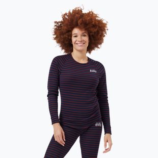 Dámska termoakčná mikina ODLO Warm Originals Stripes Bl Top Crew Neck dark saphire